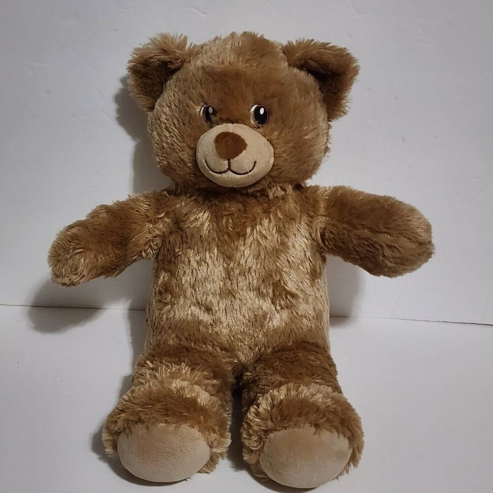 Build-a-Bear Solid Brown Teddy Bear Sewn Eyes Embroidered Plush Toy 2019 14"‎